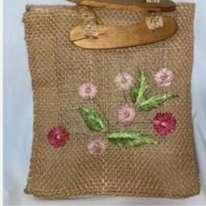 Vintage Handmade Natural Fiber Purse From Philippines T6